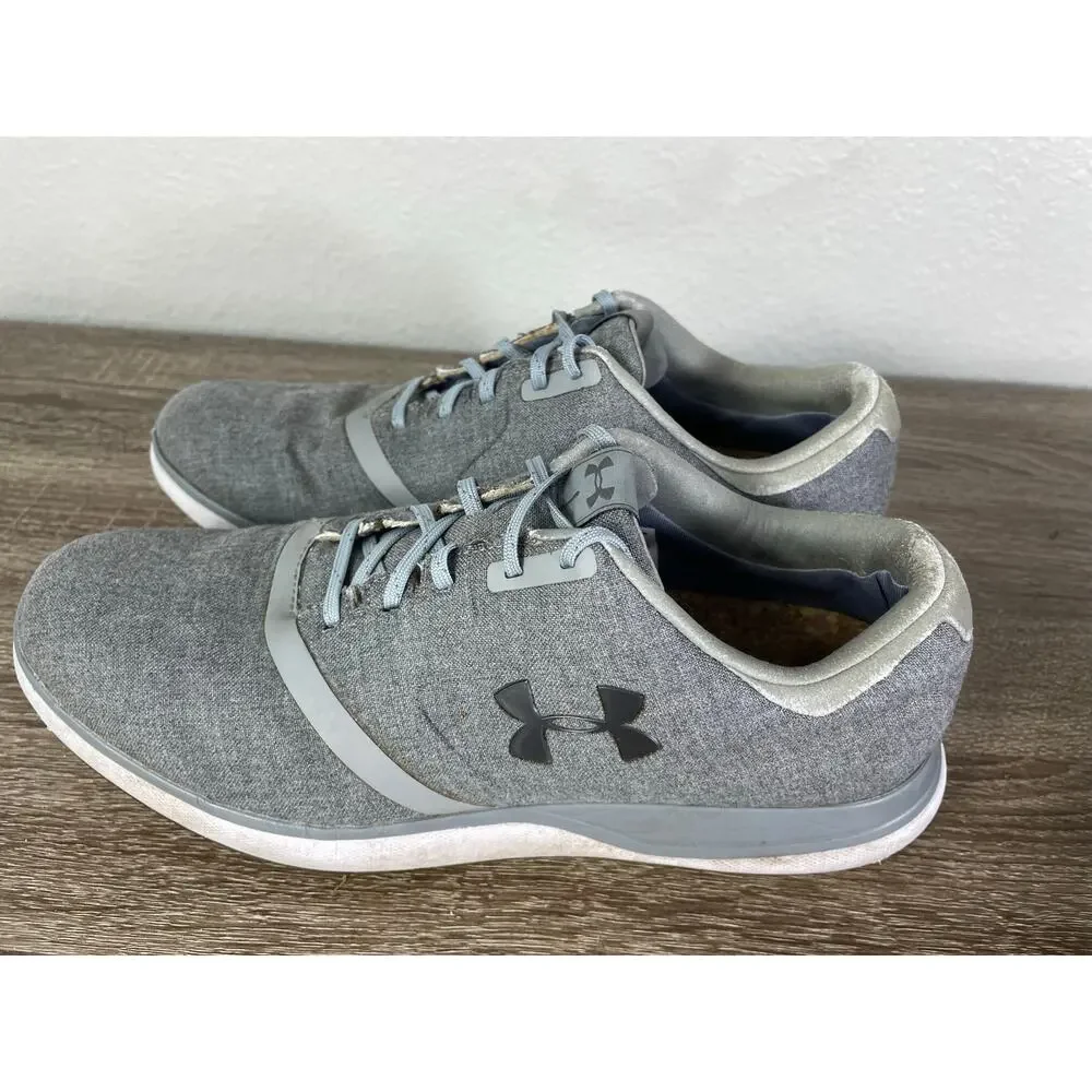 Under Armour Performance SL Sunbrella 9.5 Gray Waterproof Spikeless Golf Shoes